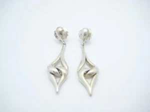 Scott Kay Sterling Silver Twist Connected Dangle Drop Earrings - Picture 1 of 8