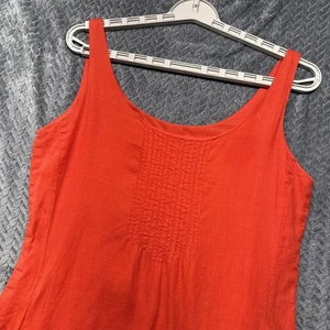 Eileen Fisher Leinen Tank Kleid S Biesen vorne irisches Leinen Baumwolle gefüttert Taschen - Bild 1 von 10