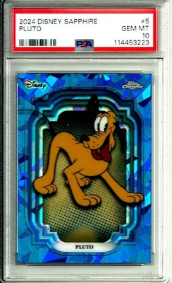 Pluto 2024 Topps Cromo Zafiro Disney # 5 PSA 10 GEMA Como Nuevo Foto 1 de 3