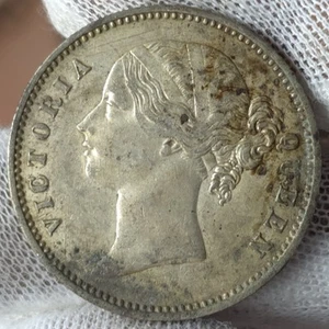 Nice Grade Lustrous British India Victoria Silver Rupee 1840 Divided Legend NP9 - Picture 1 of 2