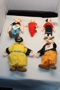 Lot (5) Vintage 1985 POPEYE Plush Doll Figure Set Hamilton Gifts w/ Tags - Picture 1 of 5