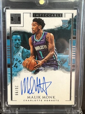 2017-18 Panini Impeccable Rookie Auto /99 Malik Monk #115 Rookie Auto RC - Image 1 of 2