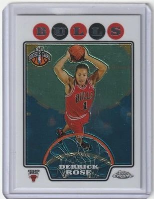 2008-09 Topps Chrome NBA Chicago Bulls #1 Draft Pick Derrick Rose RC#181 - Image 1 of 2