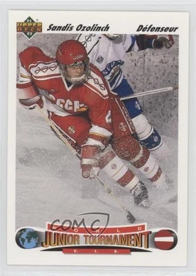 1991-92 Upper Deck World Junior Tournament Sandis Ozolinsh #661 Rookie RC - Image 1 of 2