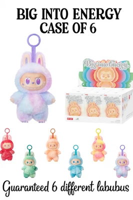 AUTHENTIC Pop Mart Labubu - Big Into Energy Case of 6 ❤️🧡💛💚💙
