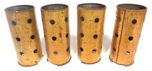vintage ZENITH RADIO PARTS.   SET OF 4 GOLD TUBE SHIELDS. 3 & 5/8" HI x 1 & 1/2" - Picture 1 of 2