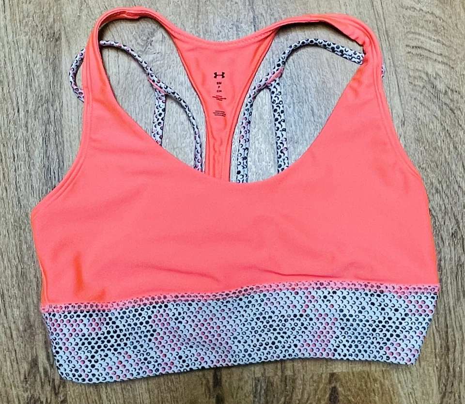 女士 Under Armour 运动文胸锻炼压缩尺寸小号橙色和灰色 — 第 1/4 张图片