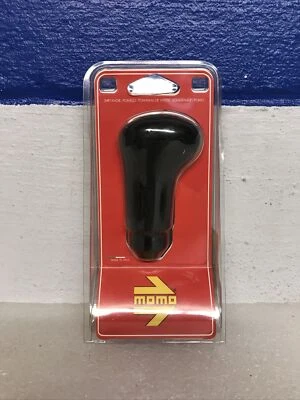 MOMO Anatomico Long Shift Shifter Knob Black Leather Model ALBK1 New Sealed - Image 1 of 4