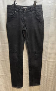 Levi's jeans girls 14 boyfriend distressed tapered youth 26 x 29 hook eye black - Picture 1 of 12