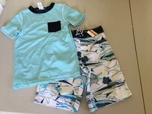 NWT Gymboree boy rash guard Shark Trunk shorts set 2 pc 5/6,7/8,10/12,14 UPF 50+ - Picture 1 of 3