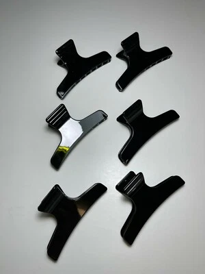 6 PIEZAS Pinzas de Pelo Negras Pinzas de Pelo Mariposa Garra de Salón  Foto 1 de 4