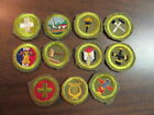 Boy Scout Crimped Edge Folded Under Merit Badges, 11 Different      c5