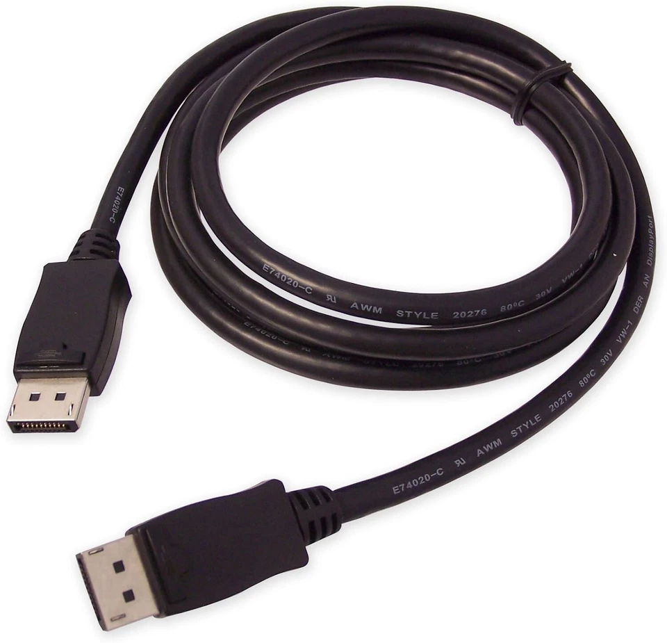 NEW SIIG CB-DP0022-S1 DisplayPort Digital Monitor Cable, 2-Meters (6.6ft), Black - Image 1 of 1
