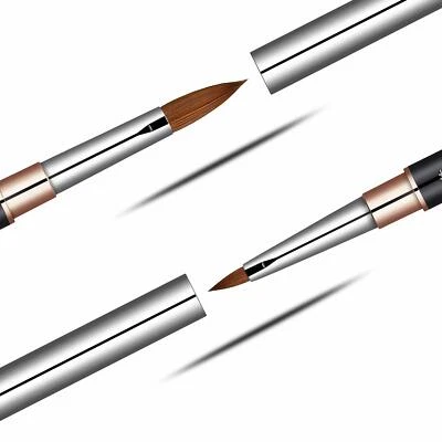 Cepillo de uñas acrílico 100 % Kolinsky 2 cabezales doble punta tamaño 2+8, 4+10, 6+12 prensado Foto 1 de 4