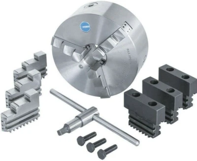 Mandrino autocentrante tornio doppia guida 200 mm 3 + 3 griffe tenere tornibili - Immagine 1 di 4