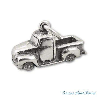 Camioneta pickup de trabajo ligero 3D 925 plata esterlina encanto pickup HECHO EN EE. UU. Foto 1 de 4