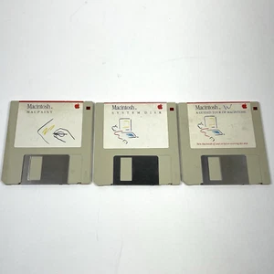 3 Apple MACINTOSH 3.5" Diskettes Mac Paint System Disk A Guide Tour Of Macintosh - Photo 1/7