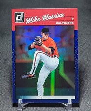 Mike Mussina 1990 Retro Blue Holo Foil 2023 Donruss Card #274 Baltimore Orioles