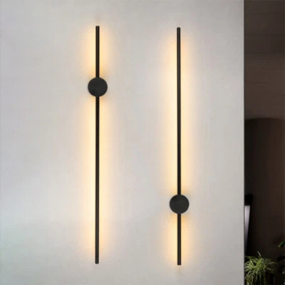 LADIQI Modern Metal Dimmable LED Wall Light Minimalist 1 Light Black Wall Sconce Lamp