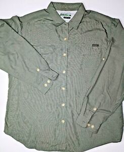 EX OFFICIO Women's Vented Insect Shield Green L/S HIking Guide Shirt Sz XL