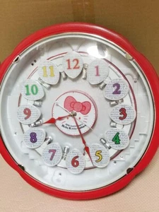 2009 35th Anniversary Christmas Animated Hello Kitty Wall Clock JUNK - Picture 1 of 3