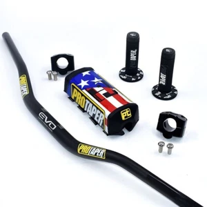 Original "Evo" PRO TAPER Manillar Barra de Grasa BICICLETA DE SUCIEDAD 1 1/8"" ATV Quad GRIPS Almohadillas - Imagen 1 de 4