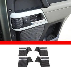 For Land Rover Defender 20-24 Real Carbon Fiber Inner Door Bowl Cover Trim Frame - Picture 1 of 20