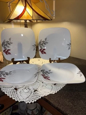 Corelle Kyoto Leaves Square Dinner Plates—Set Of 4–10.5” - Image 1 of 4