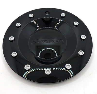 H14 80642490F-3 Strada Black Wheel Center Cap - Image 1 of 4