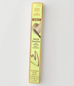 Pixi By Petra 2-in-1 Natural Brow Duo Brow Pencil & Gel BNIB Shade Deep Brunette - Picture 1 of 4