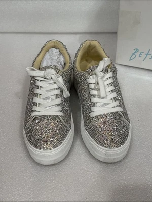 BETSEY JOHNSON SB-SIDNY Rhinestone Platform Sneakers Size 7 - Image 1 of 4