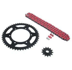 2001-2007 fits Suzuki DR-Z250 Red Non O Ring Chain & Sprocket Blk 13/49 520-112L - Picture 1 of 4