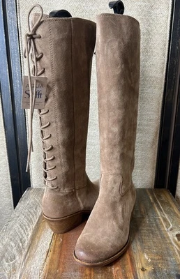Botas con cordones Sofft Sharnell II impermeables para clima frío gamuza tostadas hasta la rodilla EE. UU. 8 Foto 1 de 4