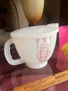 Brocca di misurazione vintage Tupperware Mix N Store Batter Bowl 8 tazze 2 quarti con coperchio - Foto 1 di 7