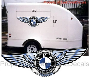 BMW Motorcycle BLU WING DECAL for TRAILER CS CL R 650 36" x 12" HUGE NEW - Picture 1 of 2