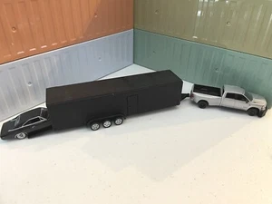 3D Gedruckt 1/64 HK + Abschlepptau geschlossen 36 Fuß Rennwagen Anhänger für Greenlight 2 Auto - Bild 1 von 6
