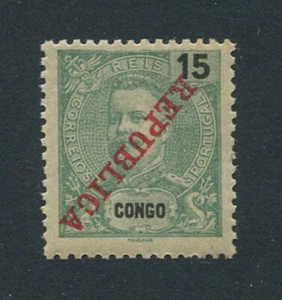 Portuguese Congo (Angola) 1911 D. Carlos 15r MH ERROR INVERTED OVERPRINT, FVF - Picture 1 of 1