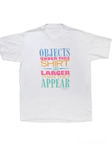 Vintage BOOBS LARGE THAN THEY ERSCHEIN 80s Funny Sex Single Stitch T-Shirt Gr. S - Bild 1 von 4