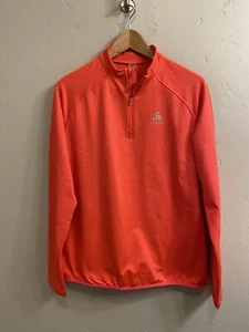 Odlo NWT Women’s Sz Large Coral 1/4 Zip Essential Midlayer Running Shirt #541791 - Picture 1 of 18