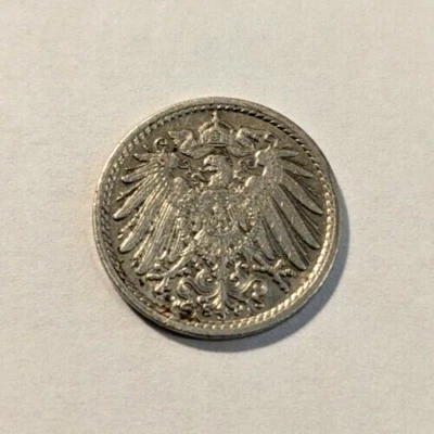 WWI ERA German Empire 5 Pfennig Coin 1873-1914 - Image 1 of 2