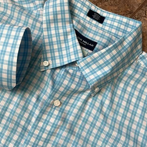 Peter Millar Flex Finish Mens Shirt Sz XL Button Up Long Sleeve Cotton Plaid - Picture 1 of 4