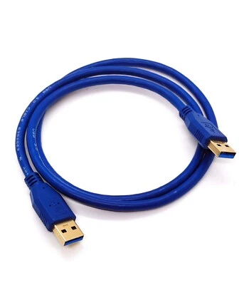 3Ft USB 3.0 Super Speed 4.8Gbps Gold Plate Type A Male to Male Cable Blue - Image 1 of 2
