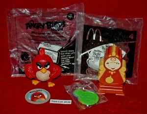 VINTAGE TOYS McDonald's AUNGRY BIRDS BEAUTY AND BEAST Cogsworth Set of 2 Lot#130 - Picture 1 of 5