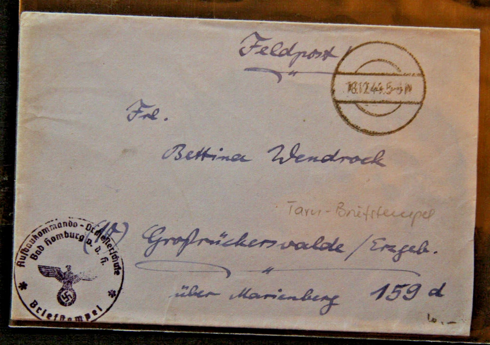 DR Feldpost II. WK Brief stummer Stempel 18.12.44 Orchesterschule  (93-29) - Bild 1 von 1