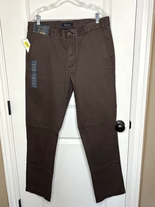 Pantalones informales para hombre Rountree & York nuevos marrones 36 34 ajuste recto 100 % algodón - Imagen 1 de 2