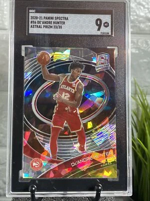 Deandre Hunter 2020-21 Panini Spectra Astral Prizm /35 - Hawks - SGC 9.0 - Image 1 of 2