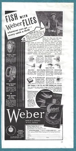 1938 WEBER FISHING FLIES & FLY-FISHING TACKLE AD - Picture 1 of 1