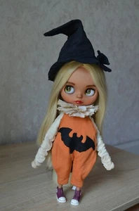Halloween clothes blythe doll witch hat,Blythe wings outfit,Blythe doll jumpsuit - Picture 1 of 6