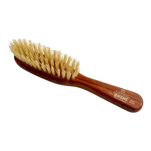 Kent LR23 Dark Wood Pure White Bristle Narrow Travel Brush - Made in England - Picture 1 of 19