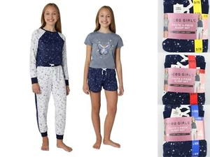 BCBG Girls Youth 4-piece Lounge Sleep Set Pajama BLUE S-7/8 M-10/12 L-14/16 - Picture 1 of 14